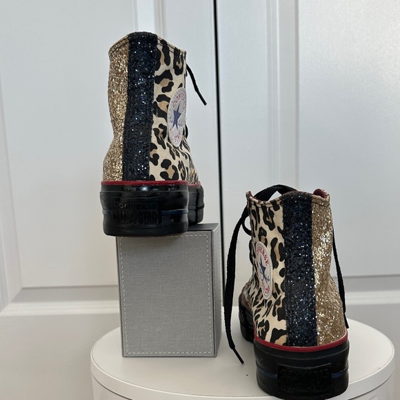 Converse Chuck Taylor All Star Lift Platform Leopard Zebra Glitter Sneakers - Picture 7 of 13